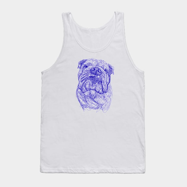 Bulldog dog scribble art Tank Top by KondeHipe